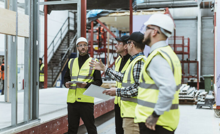 Premier Modular - Team Meeting - Factory Workers - Huddle